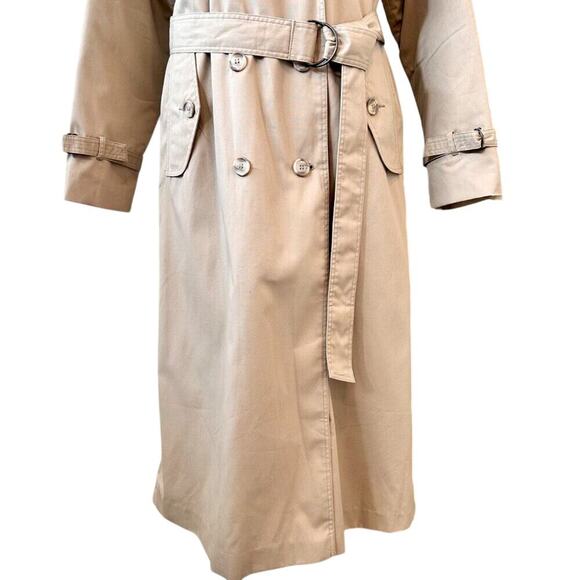 Vintage Oleg Cassini Heritage Size 12 Quilted Long Trench Coat Quiet Luxury - Picture 3 of 16